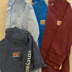 Kids Vineyard Vines and Carhartt Shirts - Blue, Navy, Burgundy